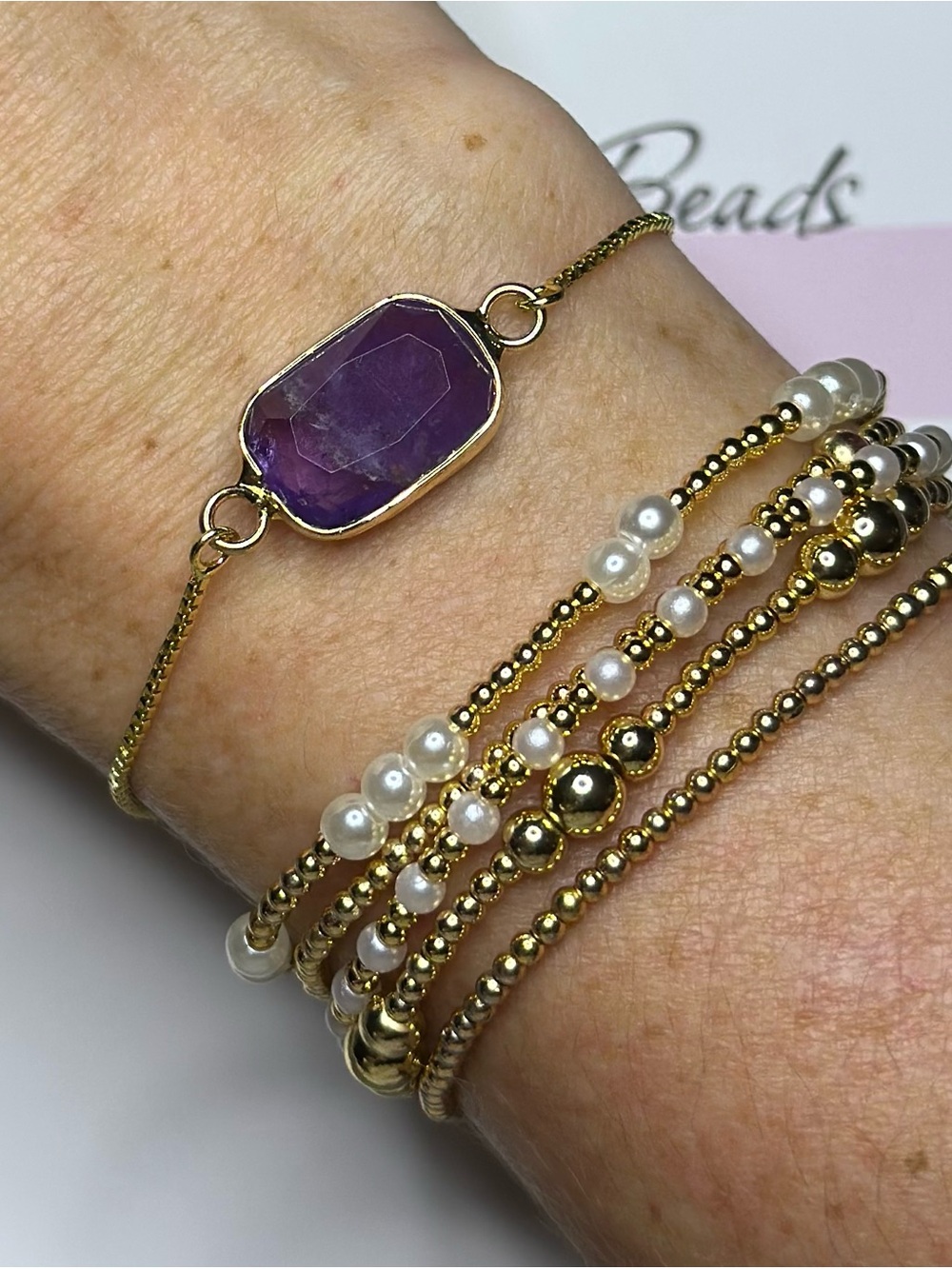 BramFam Beads Adjustable Gemstone Bracelet